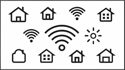 wireless-technology-web-icons-set-vector Illustration