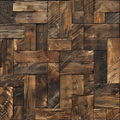 Detailed close up view of a wooden wall. Suitable for background or texture use