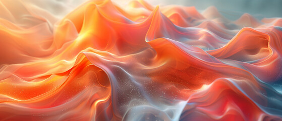 Obraz premium Red and orange wave, flowing, color, bright, smooth