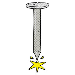 freehand drawn cartoon sharp nail