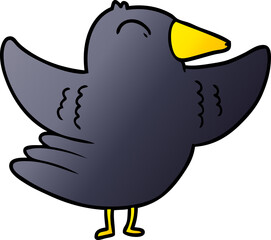 cartoon bird spreading wings