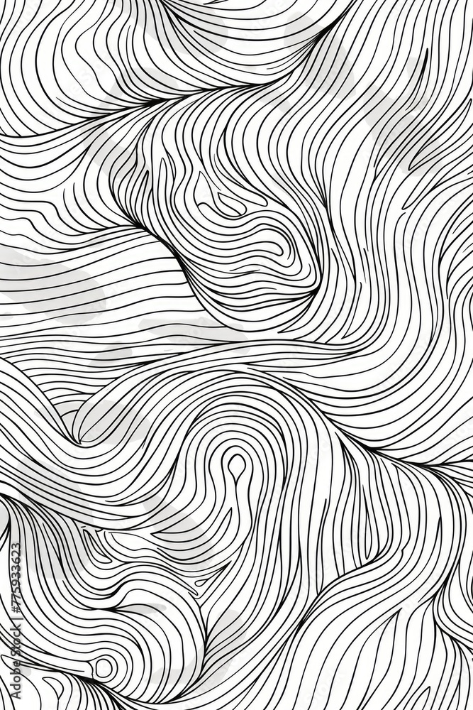 Poster a black and white drawing of wavy lines. suitable for graphic design projects