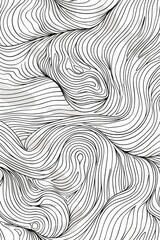 A black and white drawing of wavy lines. Suitable for graphic design projects