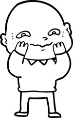 cartoon nervous man