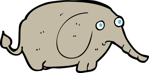 cartoon sad little elephant