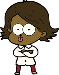 cartoon girl pouting