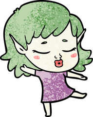 pretty cartoon elf girl