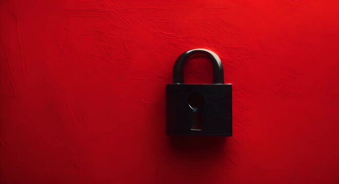 Cybersecurity lock symbol, bold minimalism