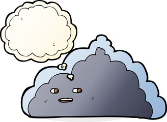 cartoon cloud with thought bubble