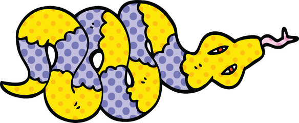 comic book style cartoon poisonous snake