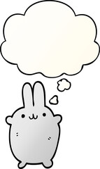 cartoon rabbit with thought bubble in smooth gradient style