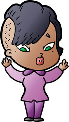 Obraz premium cartoon surprised girl