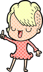 cute cartoon girl with hipster haircut