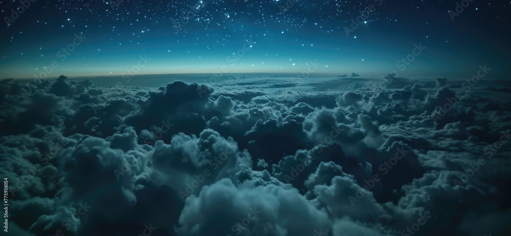 Aufkleber a view of the sky and clouds from an airplane. suitable for travel and aviation concepts