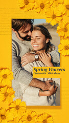Spring Flowers Cinematic Slideshow Vertical Stories Opener for Social Media - obrazy, fototapety, plakaty