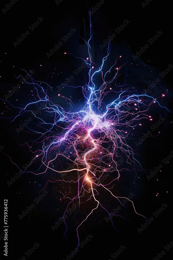 Poster close up of a cell phone on a black background. suitable for technology concepts