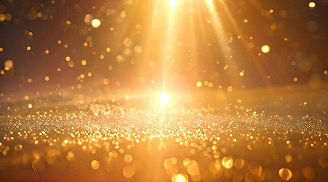 black background with scattered gold sparkles