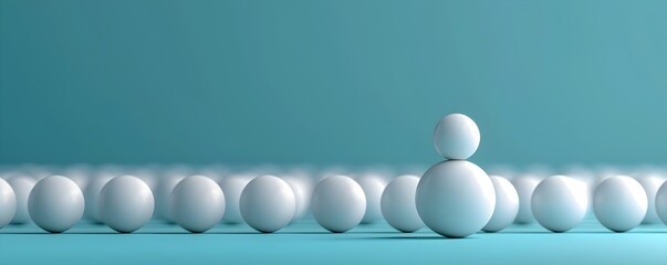 Spherical Arrangement in Teal Backdrop Representing Leadership Coaching and Professional Development