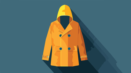 Raincoat icon Flat design of rain coat clothing wit