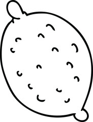line drawing quirky cartoon lemon