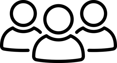 Linear icon of people group as concept of teamwork or business participant
