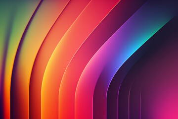 Rainbow curves neon color gradient light stripes