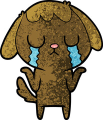 cute cartoon dog crying