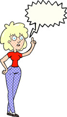 freehand drawn comic book speech bubble cartoon woman