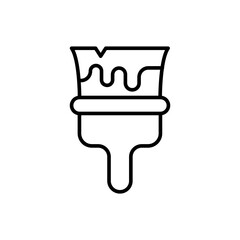 Paint brush outline icons, minimalist vector illustration ,simple transparent graphic element .Isolated on white background