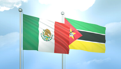 Mexico and Mozambique Flag Together A Concept of Relations