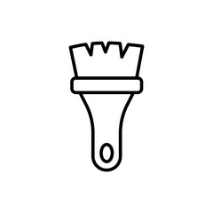 Paint brush outline icons, minimalist vector illustration ,simple transparent graphic element .Isolated on white background
