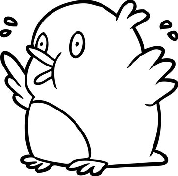 recommend clip art: line drawing of a over excited robin