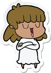 sticker of a cartoon woman