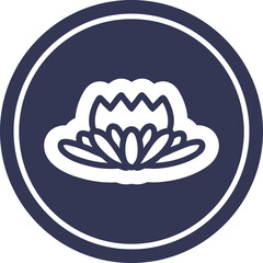lotus flower circular icon symbol