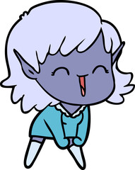 cartoon elf girl