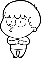 cartoon curious boy