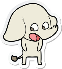 sticker of a cute cartoon elephant