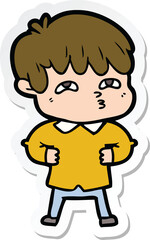 Obraz premium sticker of a cartoon curious man