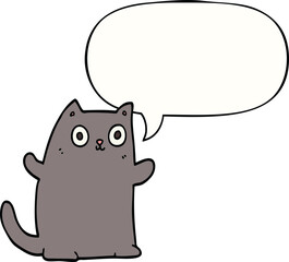 cartoon cat with speech bubble
