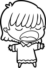 cartoon woman talking loudly