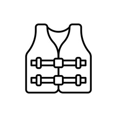 Life jacket outline icons, minimalist vector illustration ,simple transparent graphic element .Isolated on white background