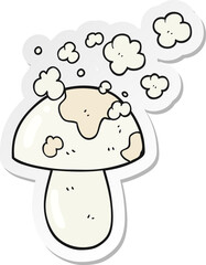 sticker of a cartoon mushroom