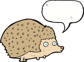 cartoon hedgehog with speech bubble