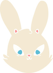 flat color style cartoon bunny face