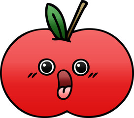 gradient shaded cartoon of a red apple