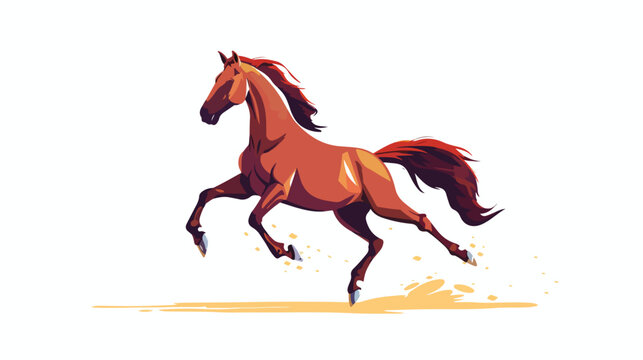Running horse cartoon on white background illustrat