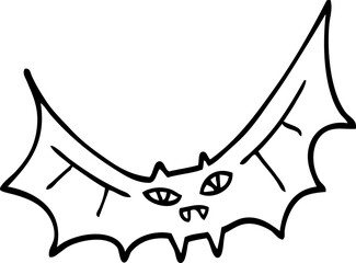 line drawing cartoon bat