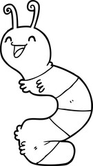 cartoon happy caterpillar