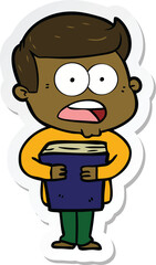 sticker of a cartoon shocked man
