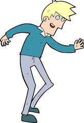 cartoon happy man dancing